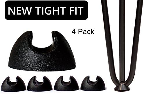 Hairpin Leg Protector Feet - Fits 3/8" and 1/2" - Color Matched Snap-On Floor Protectors.