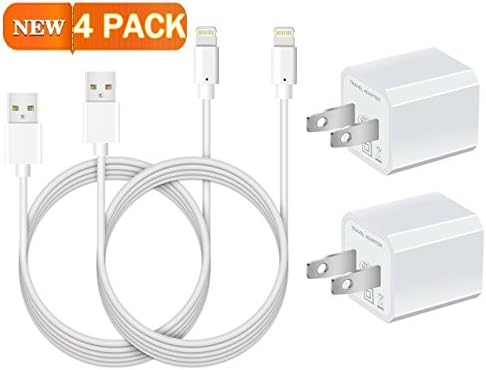 Certified USB 5W 1A Universal Travel Power Wall Charger with [Heavy Duty] 3 FEET/ 1 METER Lightning to USB Cable (2 Pack)