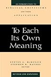 To Each Its Own Meaning, Revised and Expanded