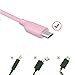 5Pack 3FT Pink Micro USB Cable High Speed USB 2.0 Male A to Micro B Data Sync and Charger for Sumsung HTC Motorola, Wiko, Huawei, Nokia, Android