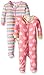 Gerber Baby Girls 2 Pack Footed Sleeper, hearts/Stripes, 12 Months