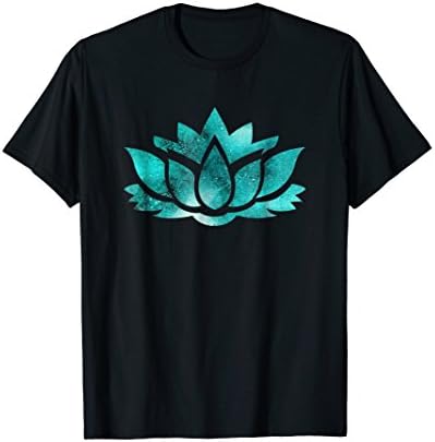 Nature Inspired Fitness ApparelLotus Flower Yoga Spiritual Dreamy Teal Colorful T Shirt T-Shirt
