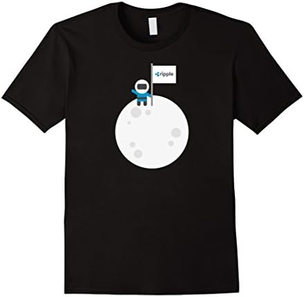 Mens Ripple To The Moon! | Astronaut Graphic XRP Flag T-Shirt Medium Black