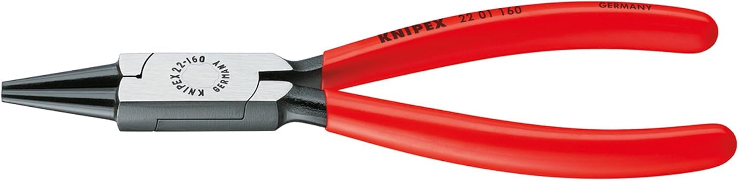 KNIPEX Round Nose Pliers with Plastic Coating 160 mm, 22 01 160