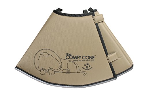 The Comfy Cone Pet Recovery Collar by All Four Paws, Large, Tan,Large 25 cm (Best Food For Acl Recovery)