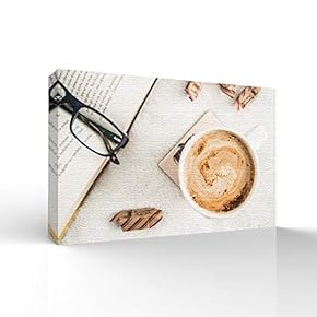 Canvas Wall Art Coffee Break Pictures Home Wall Decorations for Bedroom Living Room Paintings Canvas Prints Framed - 12x18 inches