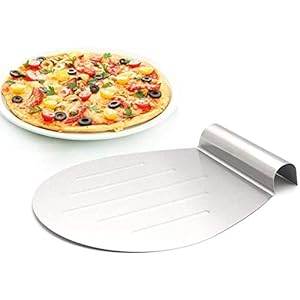 Cake Server, ronde pizza peel Bakers Paddle – RVS taartschep pizza paddle Peel Anti-cake bewegende plaat bakken…