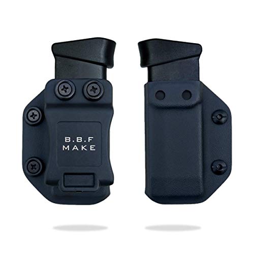 B.B.F Make Single IWB/OWB Magazine Holster | Mag Carrier | Ambidextrous | Retired Navy Owned Company | Available Model: M&P Shield 9/40, Glock 4/90/357, Sig P365, Glock 43, 1911 (Black - Glock 43)