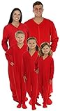 SleepytimePjs Family Matching Red Fleece Onesie Pjs Footed Pajamas for Family
