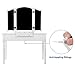SONGMICS Vanity Set, 3 Large Drawers, Tri Folding Mirror, Make-up Dressing Table with Cushioned Stool, Easy Assembly, Gift for Mom White