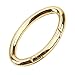 JETEHO 6 Pcs Gold Oval Spring Clip Oval Ring Carabiner Snap Clip Round Carabiner-Trigger Spring Keyring Buckle for BagsPurses