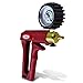 LeLuv Vacuum Pump Maxi Ergonomic Nylon Handle with Release Valve and Rubber Protected Gauge - Red