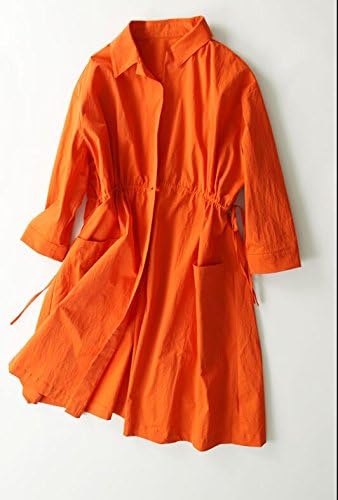 Amazon アウター ジャケット コート レディース ロング丈 ロング オレンジ ゆったり ロングコート レディース 秋冬 秋服 冬服 M コート ジャケット 通販