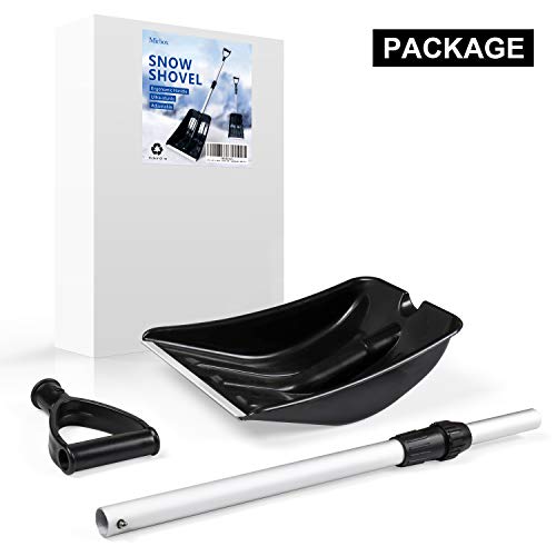 Micbox Snow Shovel with 46'' Adjustable Aluminum Handle 10.5'' Wide Blade Scoop Shovel, Digging Snow Removal Heavy Duty Snow Shovel Perfect for Car Driveway, Camping and Outdoor Emergency