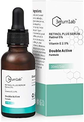 Retinol Serum High Strength for Face and Skin, Unique Double Active Ingredients of 5% Retinol & 2.5% Vitamin E, Outstanding Synthetic Effect to Reduce Wrinkle, and Dark Circle (Retinol Serum)