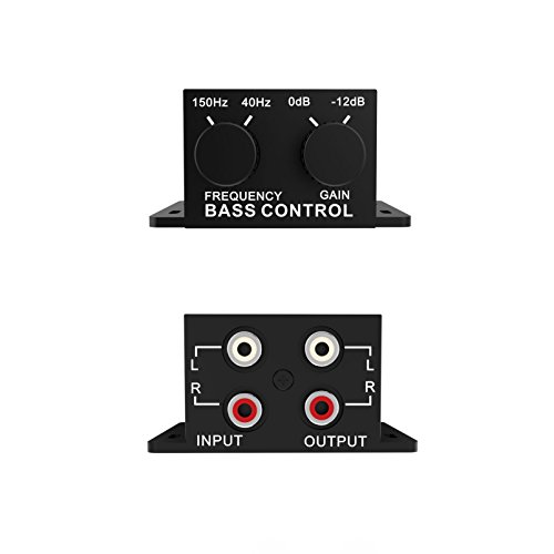 VAFCAM Universal Car Remote Bass Control RCA Subwoof Amplifier RCA Gain Level Volume Knob Booster Audio Stereo