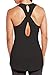 Mippo Womens Sexy Workout Clothes Open Back Yoga Tops Loose Fit Cute Backless Shirts Gym Running Racerback Tank Tops Stretchy Athletic Wear Sports Clothes Junior Black S