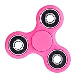 Tri Fidget Hand Spinner - fidget work Ultra Fast Bearings - Finger Toy, Great Gift (SILVER-PINK)