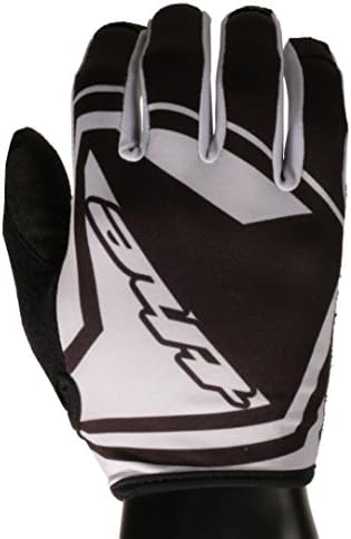 THE Industries Hex Adult Lightweight BMX and Mountain Bike Gloves, Black/White, Small