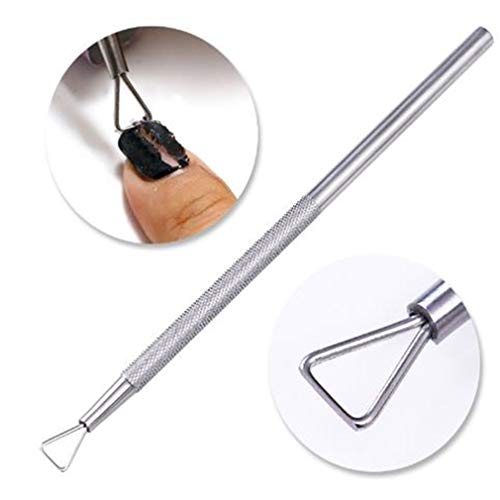 Dolland Nail Art UV Gel Remover Triangle Cuticle Pusher Stainless Steel Peeler Scraper Rod Manicure Tool