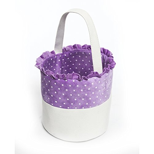 Easter Bucket Dot Easter Basket for Children Egg Hunt (Purple)