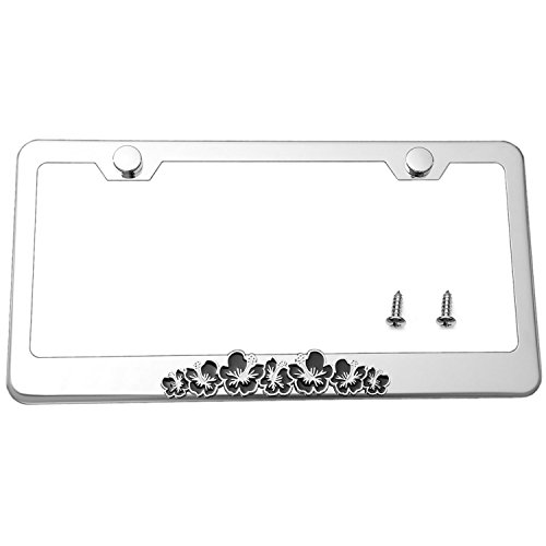 Compare Price license plate frame with flowers on