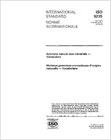 standard 9235 iso raw natural Aromatic 9235:1997, materials ISO