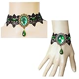 ThyWay Retro Handmade Lace Royal Court Vampire Choker Gothic Necklace Pendant Chain + Bracelet