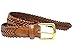 796-TAN/Toneka Men's Camel Tan Full Grain Braided Cowhide Leather Belt with Solid Brass Buckle
