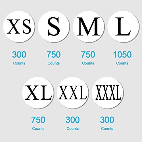 Clothing Size Stickers by Yoklili – 1/2” White Adhesive Apparel Circle