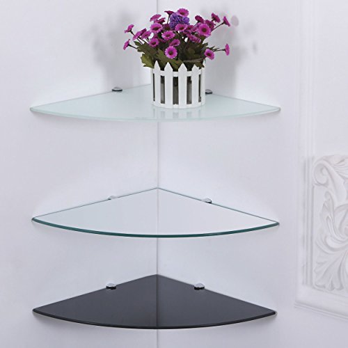 Euro Tische 35x35 cm Eckregal Klar-Glas 6mm Sicherheitsglas Glasboden