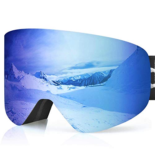 devembr OTG Ski Goggles PRO, Snowboard Goggles Anti-Fog, Magnet Interchangeable Lens, UV Protection, Helmet Compatible for Men & Women, Snow Goggles with Hard Case, Skiing Snowmobile Skating, VLT 18%