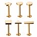 BodyJ4You 6-Pieces Labret Stud Cartilage Tragus Set 6mm or 8mm Earrings Barbell Kit 16G (1.2mm)