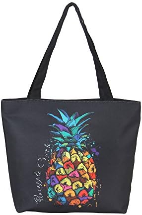 Etype Women Simple Shopping Pineapple Handbags Beach Bag Canvas Tote Bags Shoulder Bags for Girls Pineapple3