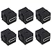 HDMI Female Keystone Coupler, VCE 6-Pack HDMI Keystone Jack Insert Gold Plated 3D&4K Mini Adapter Connector for Wall Plate-Black primary