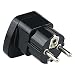 Wonplug European Plug Adapter Schuko Type E/F for Germany, France, Europe, Russia, South Korea, Egypt, Iran, Indonesia, 2-Pin Grounded Plug with Safety Shutter (Black)
