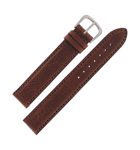 Hadley Roma MS892 20mm Long Brown Leather Water Resistant Stitched Watch Band