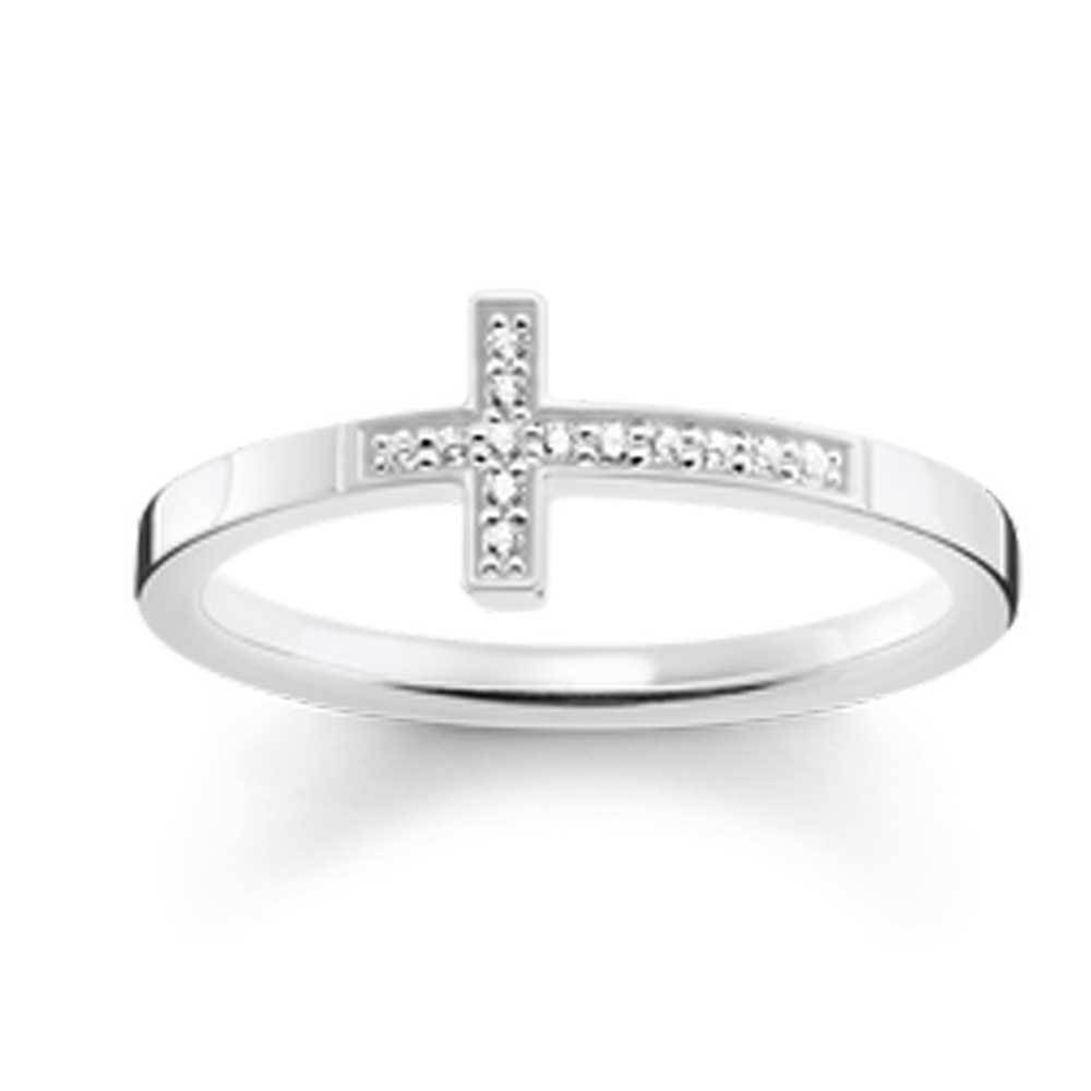 Thomas Sabo Women 925 Sterling Silver Cubic Zirconia Ring - Size O TR2140-051-14-54