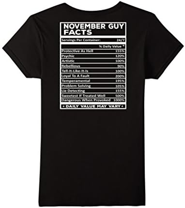 Womens November Guy Facts T-Shirt Medium Black