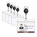 Retractable ID Badge Holder, MBigtree Horizontal Heavy Duty Waterproof ID Name Bus Pass Holder with Retractable Carabiner Reel Clip for Office Company Employee School Student Bus Pass ID Card Clear