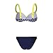 Nulibenna Women's Retro Polka Dot Push up 2 Piece Bikini Set Bathing Suit