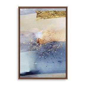 Framed Canvas Home Artwork Decoration Golden Abstract Art Canvas Wall Art for Living Room, Bedroom - 16x24 inches