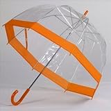 Clear Bubble Umbrellas Orange Trim