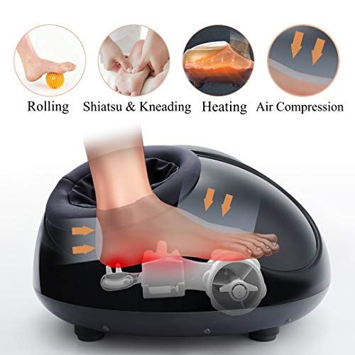 Foot Massager, Sotion Electric Shiatsu Foot Massage Machine with Heat Function, Adjustable Intensity, Air Pressure, Deep 3D Kneading Rolling Vibration Relieves for Plantar Fasciitis - Thumbnail 3