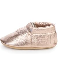 BirdRock Baby Moccasins - 30+ Styles for Boys & Girls! Every Pair Feeds a Child (US 3, Rose Gold)