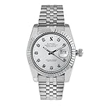 Sangdo Men's with Diamond Round Silver Stainless Steel Automatic Mechanical Watches