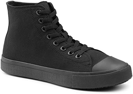 Keuka SureGrip Mens Element Hi Black Lace-To-Toe Oxford Slip Resistant Work Shoes Men 8M / Women 10M