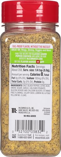 MCCORMICK PERFECT PINCH LEMON PEPPER SEASONING, 11.37 OZ