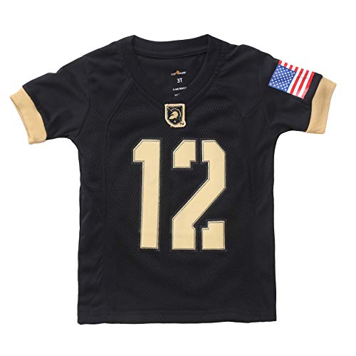 Fast Asleep Ncaa Boys Toddler/Junior Football Uniform Pajamas, Army Black Knights, 4T, Black/Vegas Gold