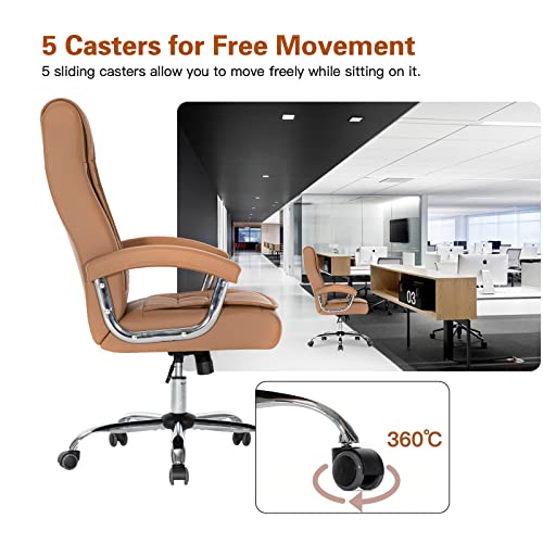 Hoxne Executive Office Chair Adjustable Leather Chair High Back Swivel